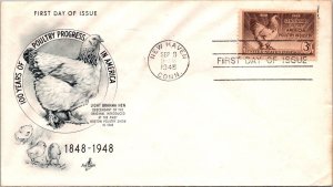 FDC 1948 SC #968 Artcraft Cachet - New Haven, Conn - Single - J1594