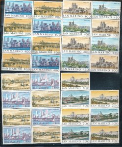 San Marino 1980/85 Buildings Architecture Blocks MNH (75 Stamps) CP381