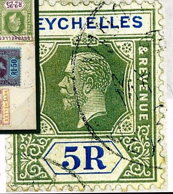 W85e 1926 SEYCHELLES Multiple Franking *5R HIGH VALUE* Victoria CDS Cover RARE