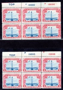 US 1928 SCOTT C11 PLATE # BLOCKS OF 6 PLEASE NOTE SOME SEPERATION IN BOTH TOP