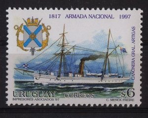 Uruguay stamp 1997 - Uruguayan navy 180th anniversary steam ship boat