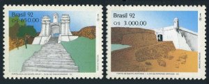 Brazil 2386-2387, MNH. Mi 2493-2494. Fortresses,1992. Santa Cruz, Santo Antonio.