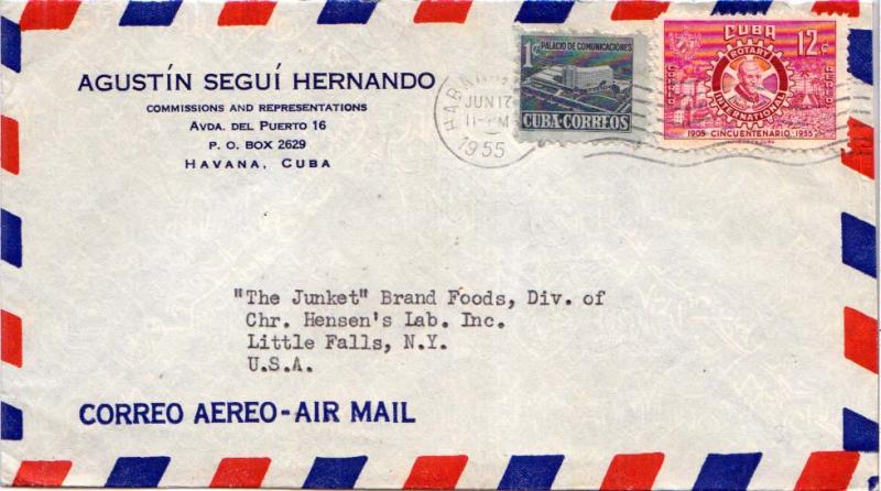 Cuba 1c Proposed Communications Building Postal Tax and 12c Rotary Internatio...