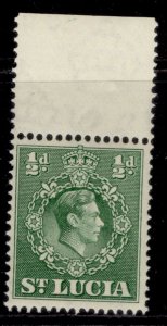 ST. LUCIA GVI SG128, ½d green, NH MINT. PERF 14½ X 14