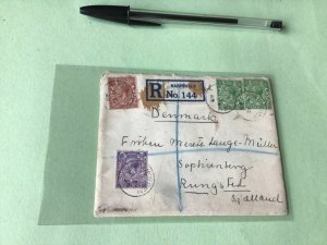 England Harpenden registered 1929 to  Denmark  Stamps Cover Ref 51243