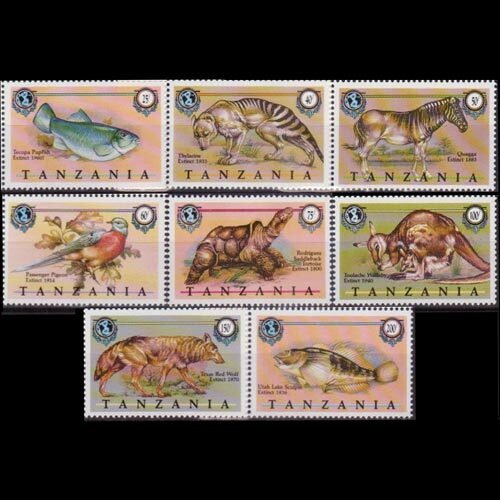 TANZANIA 1990 - Scott# 545-52 Extinct Animals Set of 8 NH