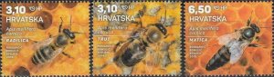 Croatia 2019 MNH Stamps Scott 1107-1109 Bees Beekeeping Insects