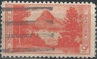US 748 (used) 9¢ Glacier National Park, red org (1934)