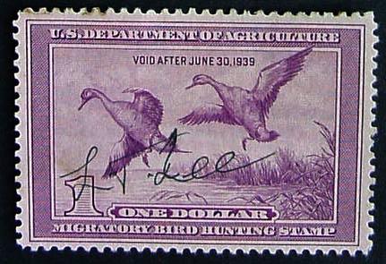 USA, 1938 Duck Stamp, Scott RW5, Used, Well Centered