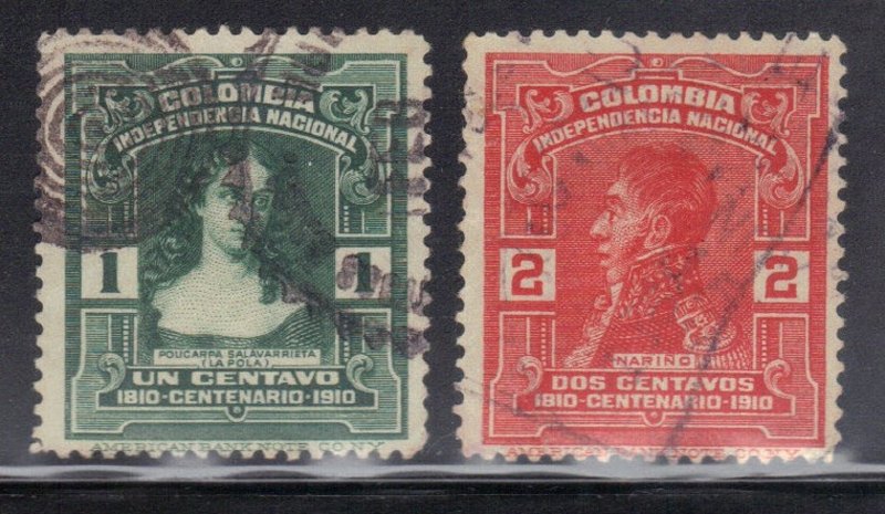 COLOMBIA SCOTT #332-33 USED 1910 1,2c  SEE SCAN