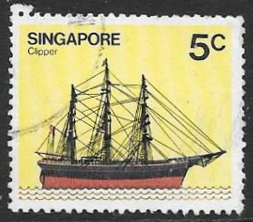 SINGAPORE SG364 1980 5c SHIPS FINE USED 