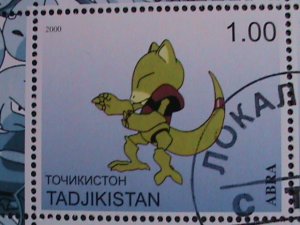 ​TAJIKISTAN -2000 LOVELY FAMOUS POKEMON FANCY POSTAL CANCEL CTO SHEET VF