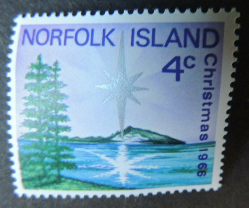 Norfolk Island 1966 christmas religion nativity trees star MNH