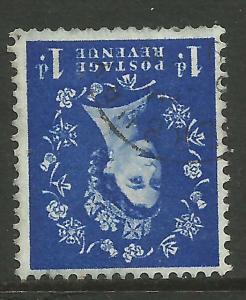 GB 1958 QE2 1d Wilding Invert wmk 179 SG 571 wi ( R513 )