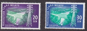 Malaya # 114-115, Cameron Highlands Dam, Power Cables, NH 1/2 Cat.