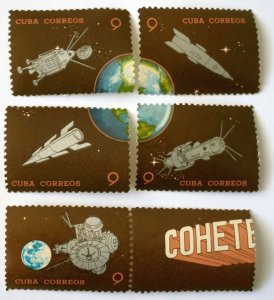 Cuba Sc# 873-877  SATELLITES & ROCKETS 9c  w/ tag 1964  MNH