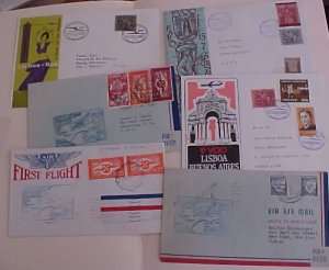 AZORES  FLIGHT  COVERS  TO FRANCE & NY also PORTUGAL TO FRANCE 1938 also 1961