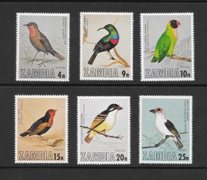 BIRDS - ZAMBIA  #171-6 MNH