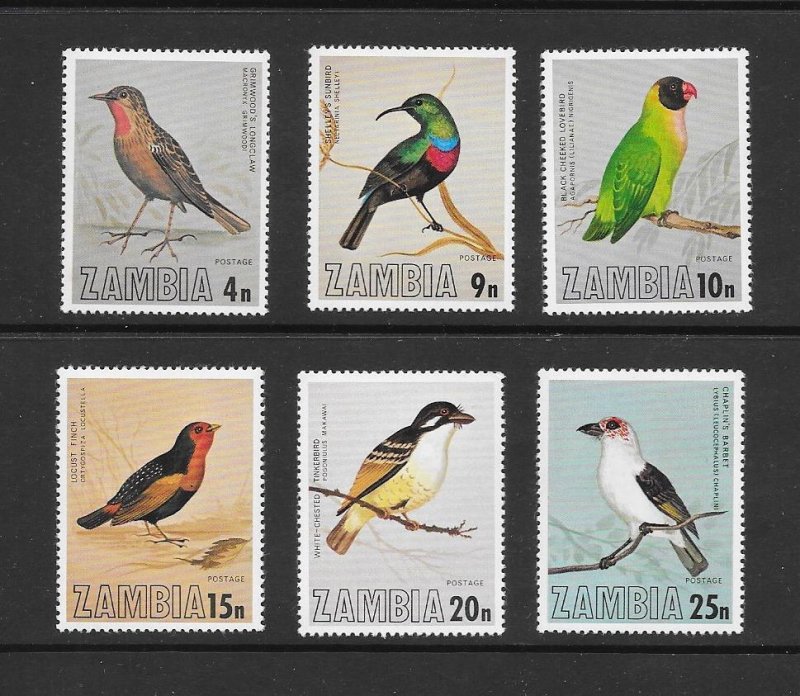 BIRDS - ZAMBIA  #171-6 MNH