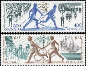 Monaco 1991 MNH Stamps Scott 1758-1759 Sport Olympic Games Skiing