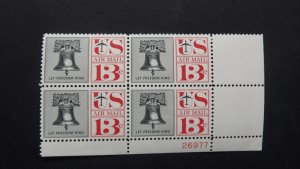 #C62 13c Liberty Plate Block #26977 LR MNH OG VF