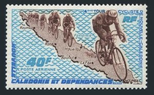 New Caledonia C77,lightly hinged.Michel 491. 4th Bicycling Race,1970.Map.