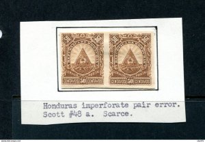 Honduras 1890 50c Imperf Proof Pair MNG 15030