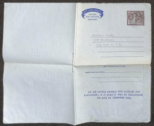 GAMBIA H&G F7 AEROGRAMME STATIONERY MARKS & CLERK BATHURST TO USA 1962