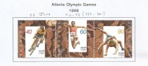 ARMENIA - 1996 - Atlanta Olympic Games - Perf 3v Strip - Mint Lightly Hinged
