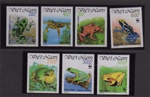 Vietnam 1991 Sc 2275-2281 WWF set MNH