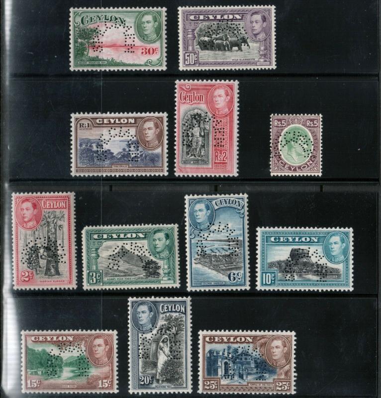 Ceylon #278s / #289s Very Fine Never Hinged With Curved Specimen Perforation