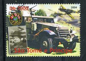 Sao Tome & Principe 2004 D.DAY WWII Churchill Aircrafts 1v Perforated Mint (NH)