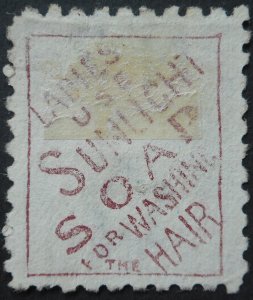 New Zealand 1893 Two and a Halfpence with Sunlight Soap advert SG 220e used