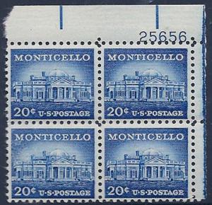 MALACK 1047 F/VF OG NH, Plate Block of 4, Great Colo..MORE.. pb1205