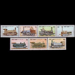 VIETNAM 1985 - Scott# 1551-7 Railway Imperf. Set of 7 NH