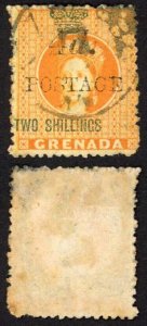 Grenada SG41 4d on 2/- (4mm between 4d and postage) Cat 21 pounds