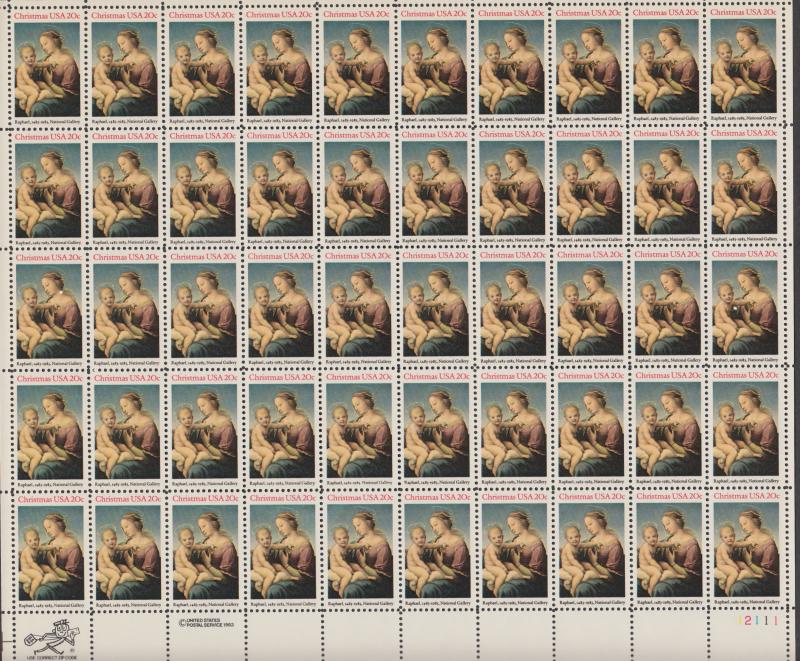 US #2063   Madonna and Child  Full sheet of 50  MNH