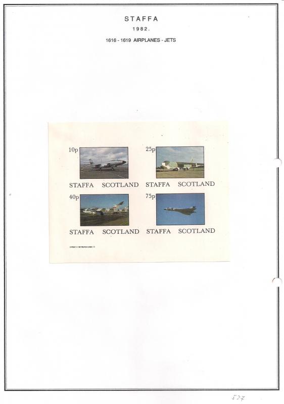 SCOTLAND - STAFFA - 1982 - Jet Aircraft #2 - Imperf 4v Sheet - MLH