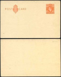 CP100a KGVI 2d Orange Post Office Postcard on cream card Mint