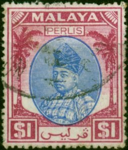 Perlis 1951 $1 Blue & Purple SG25 Fine Used