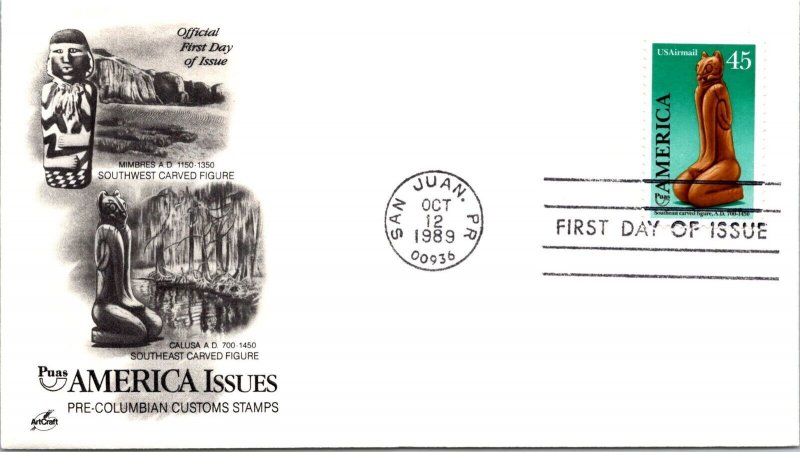 FDC 1989  SC #C121 Artcraft Cachet - San Juan PR - Single - J2964