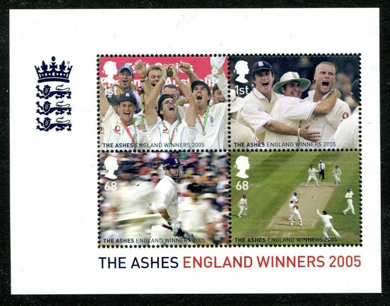 MS2573 2005 The Ashes England Winners miniature sheet UNMOUNTED MINT/MNH