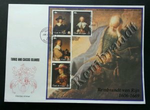 Turks And Caicos Islands Famous Painters 2003 Arts Painting (sheetlet FDC) *rare