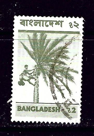 Bangladesh 104 Used 1976 man climbing tree 