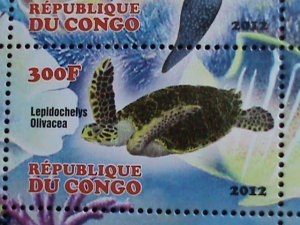 ​CONGO STAMP-2012- WORLD FAMOUS LOVELY TURTLES -MNH S/S SHEET VERY FINE