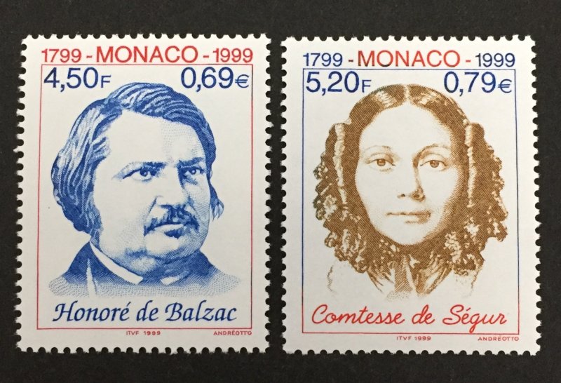 Monaco 1999 #2129-30, Portraits, MNH.