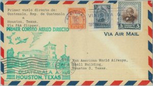 87365 - GUATEMALA  - Postal History - FIRST FLIGHT COVER  to Houston USA 1946