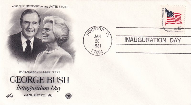 1981, George Bush Inauguration Day Cover, Art Craft/PCS (E11345)