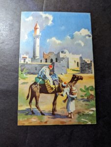 1951 British Occupied Libya BA Tripolitania Overprint Postcard Cover to Italy