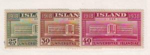 Iceland Sc209-11 1938 University Independence stamps mint